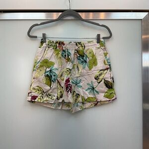 Panama Jack Green and Yellow Bermuda Shorts Vibrant Tropical Style Size Med